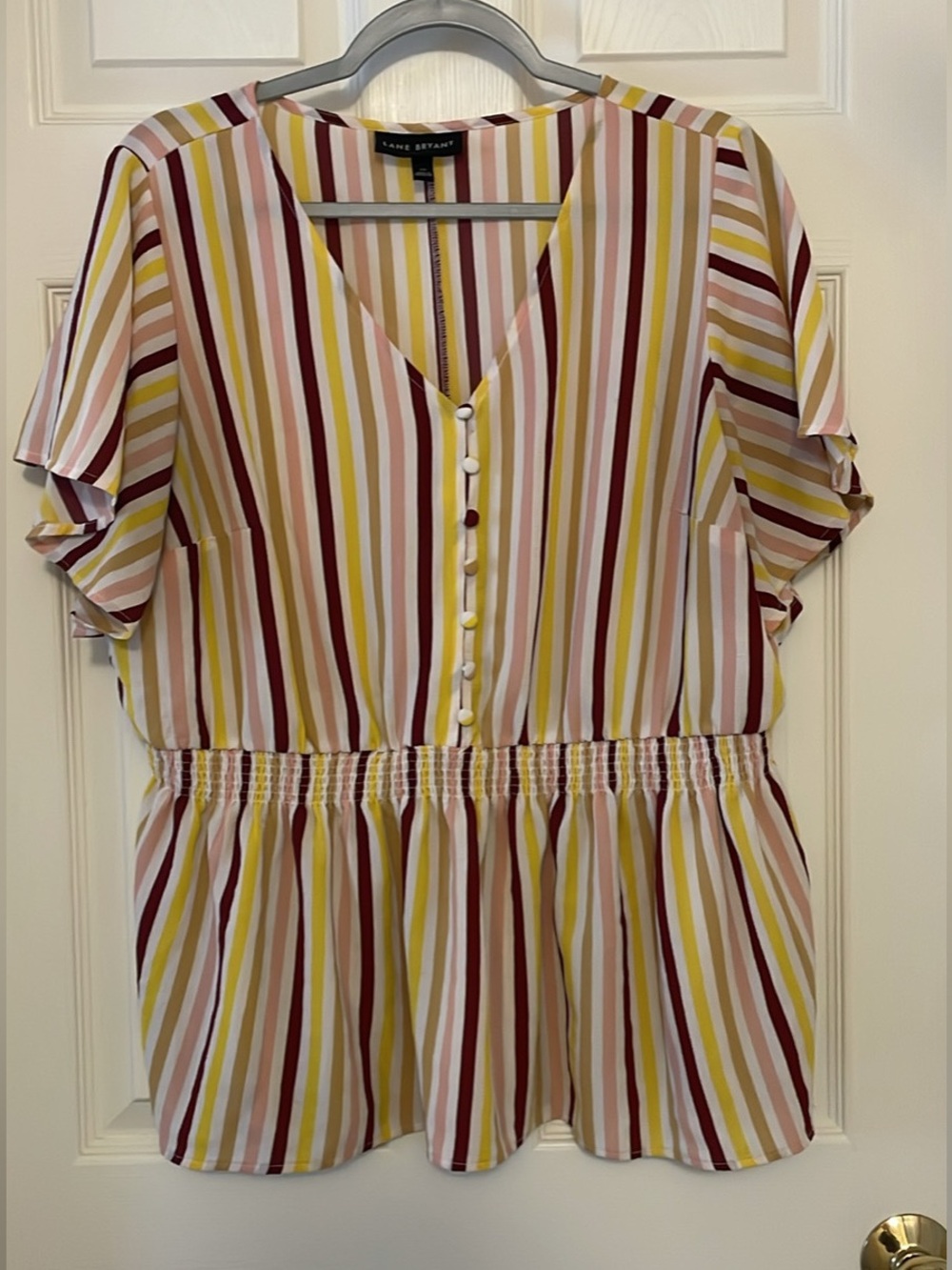 Lane Bryant Stripe Peplum Blouse